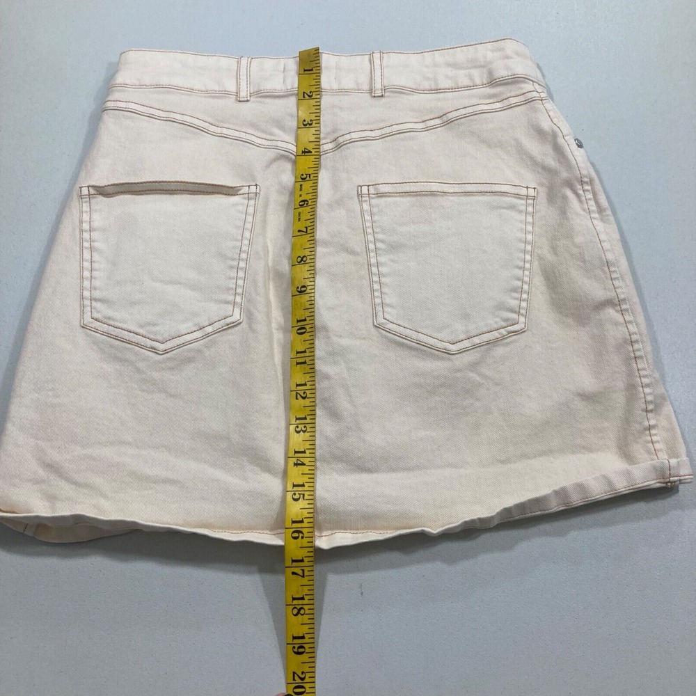 Anthropologie Pilcro Womens Skirt Size 6 Cream Denim Mini Light Academia - Picture 13 of 13